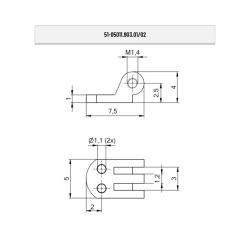 Riveting female Hinge - 200 pairs