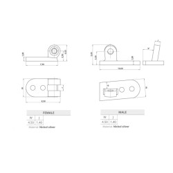 Hinges RS 5 + screws + rivets kit - 10 pairs
