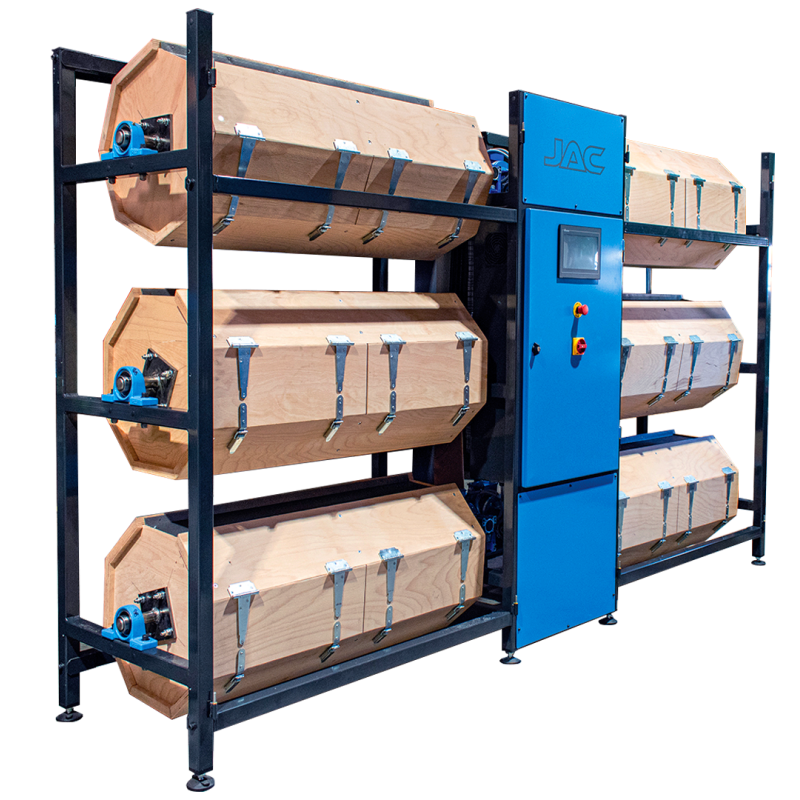 Tumbling barrels for polishing for Eyeglass Creation - JAC France