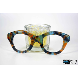 Fantaisie Bleu & Orange - 0204FA - Acétate bande 4mm